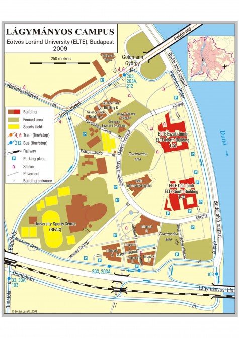 elte térkép A lágymányosi campus térképe | ELTE Reader elte térkép